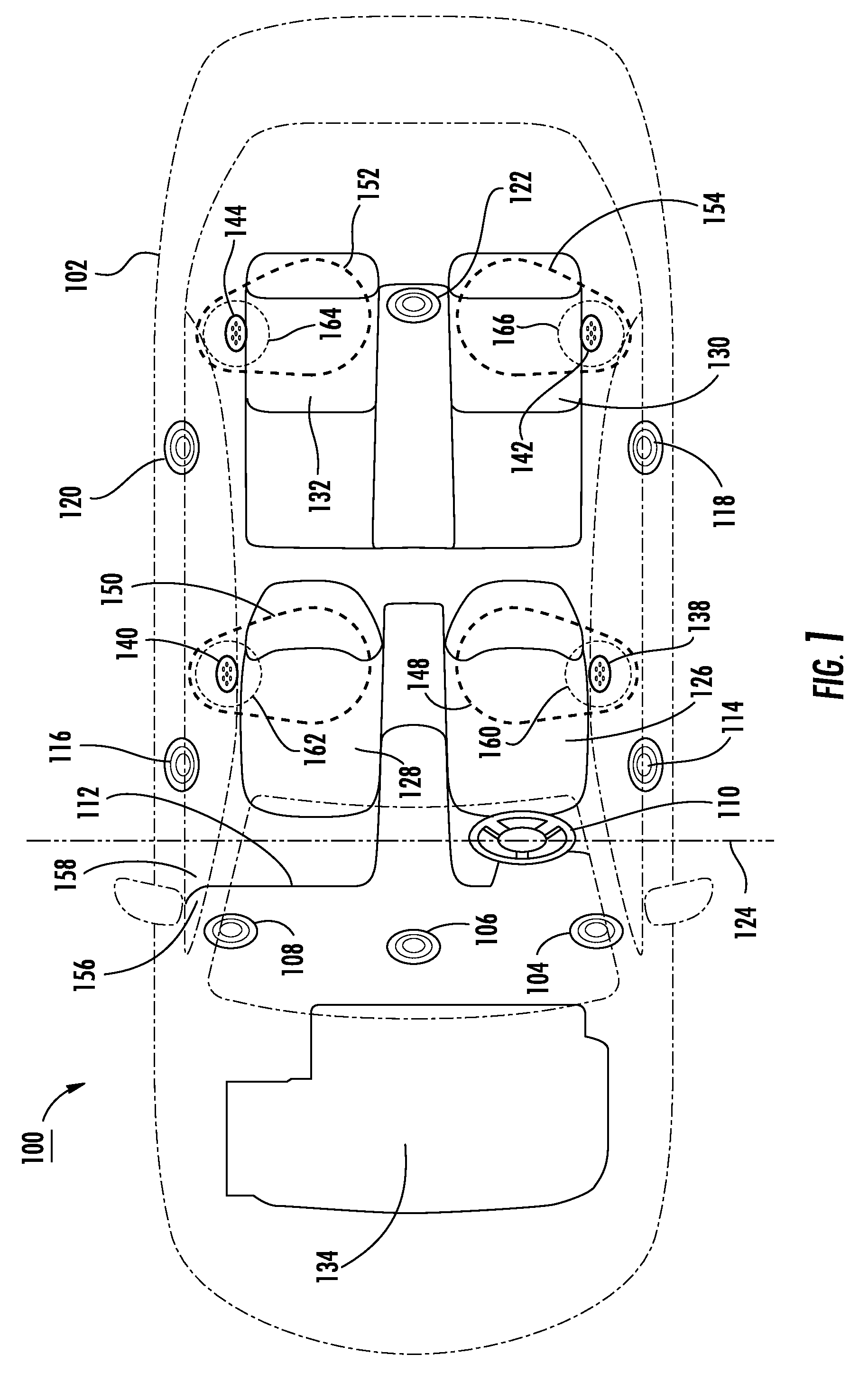 Forward speaker noise cancellation in a vehicle