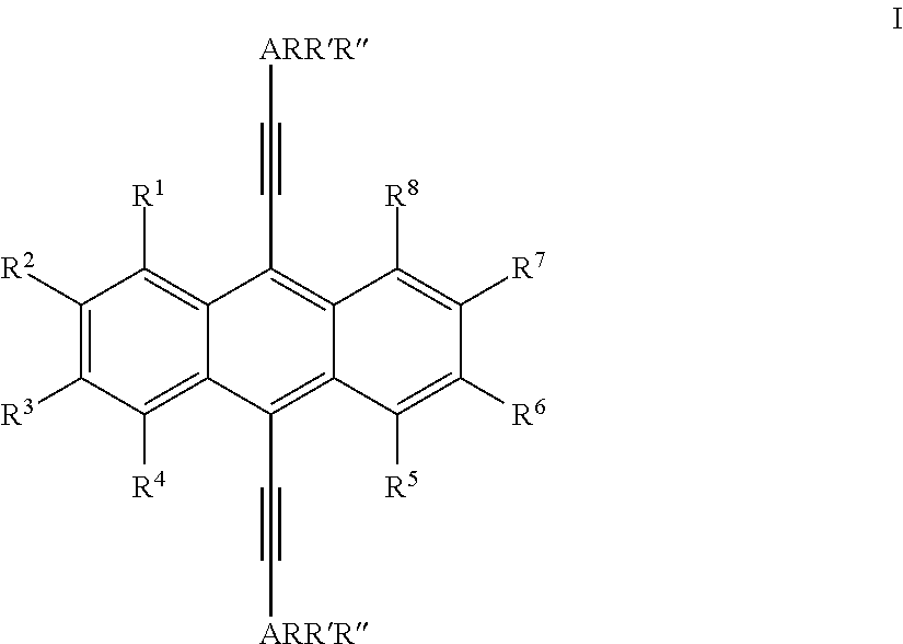 Non-linear acene derivatives and their use as organic semiconductors
