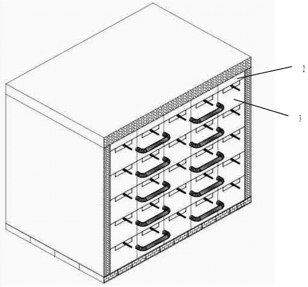 A high temperature heat storage valley energy utilization device using magnesia iron bricks to encapsulate molten salt