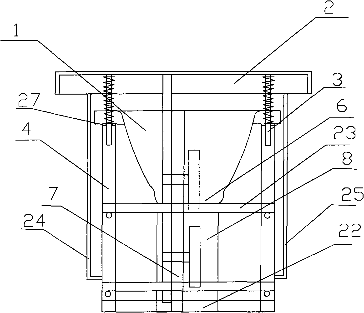 Seat-pressing type double valve plate pedestal pan