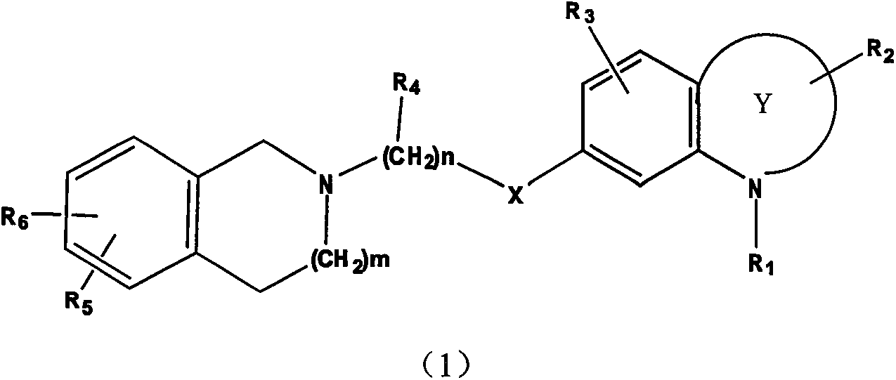 Nitrogenous benzheterocycle derivate and application thereof in treating nervous and mental diseases