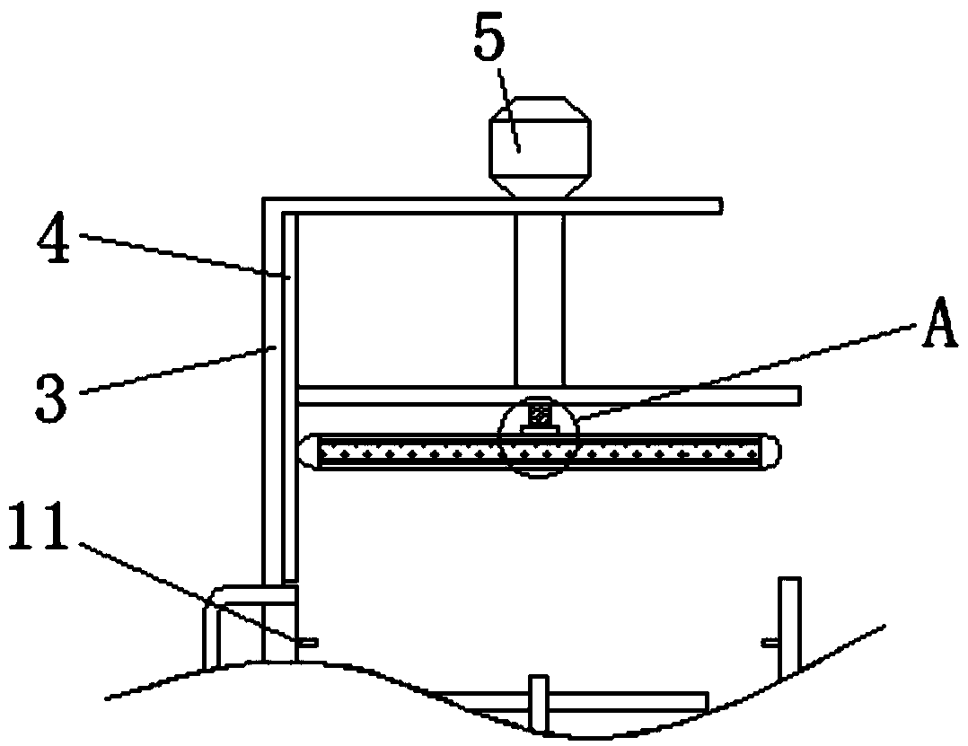 Retaining wall filling slurry stirring device with dust falling function
