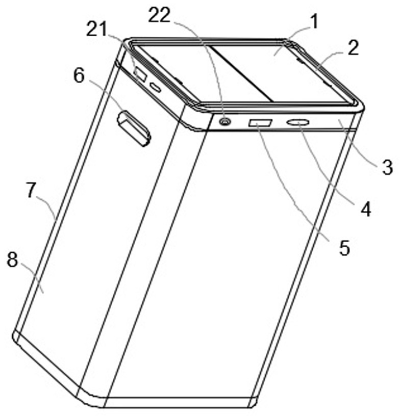Cover opening structure of intelligent garbage can cover