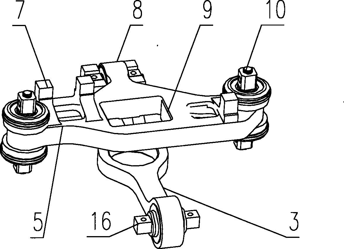 Central cross beam type traction device