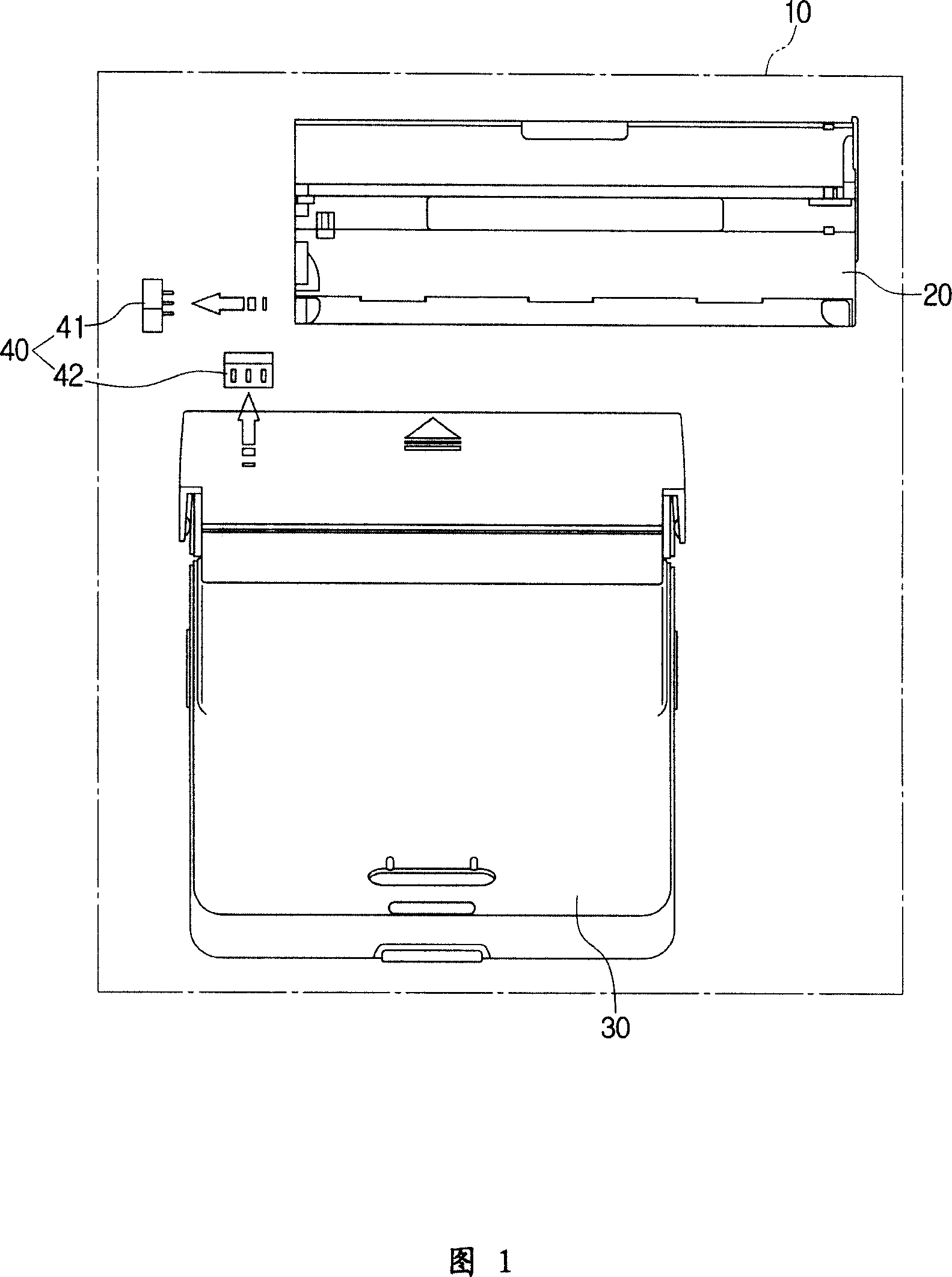 Device for component installing and detecting, and imaging equipment with the same device