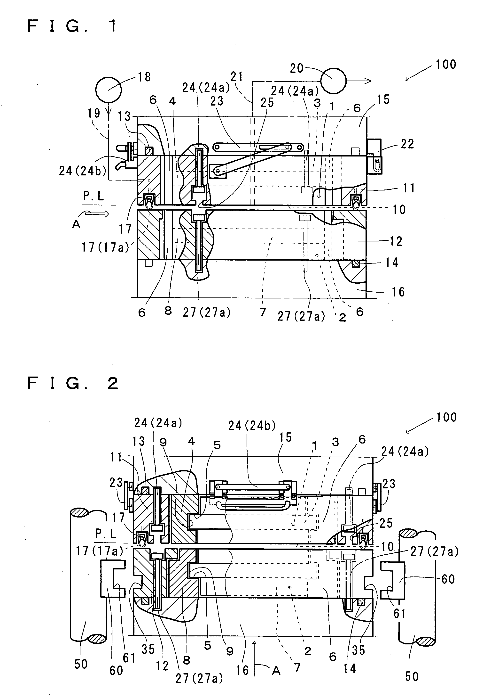 Resin-Sealing and Molding Apparatus with Sealing Mechanism and Method of dismounting Contitiuent Part of Die Assembly Fitted Therein