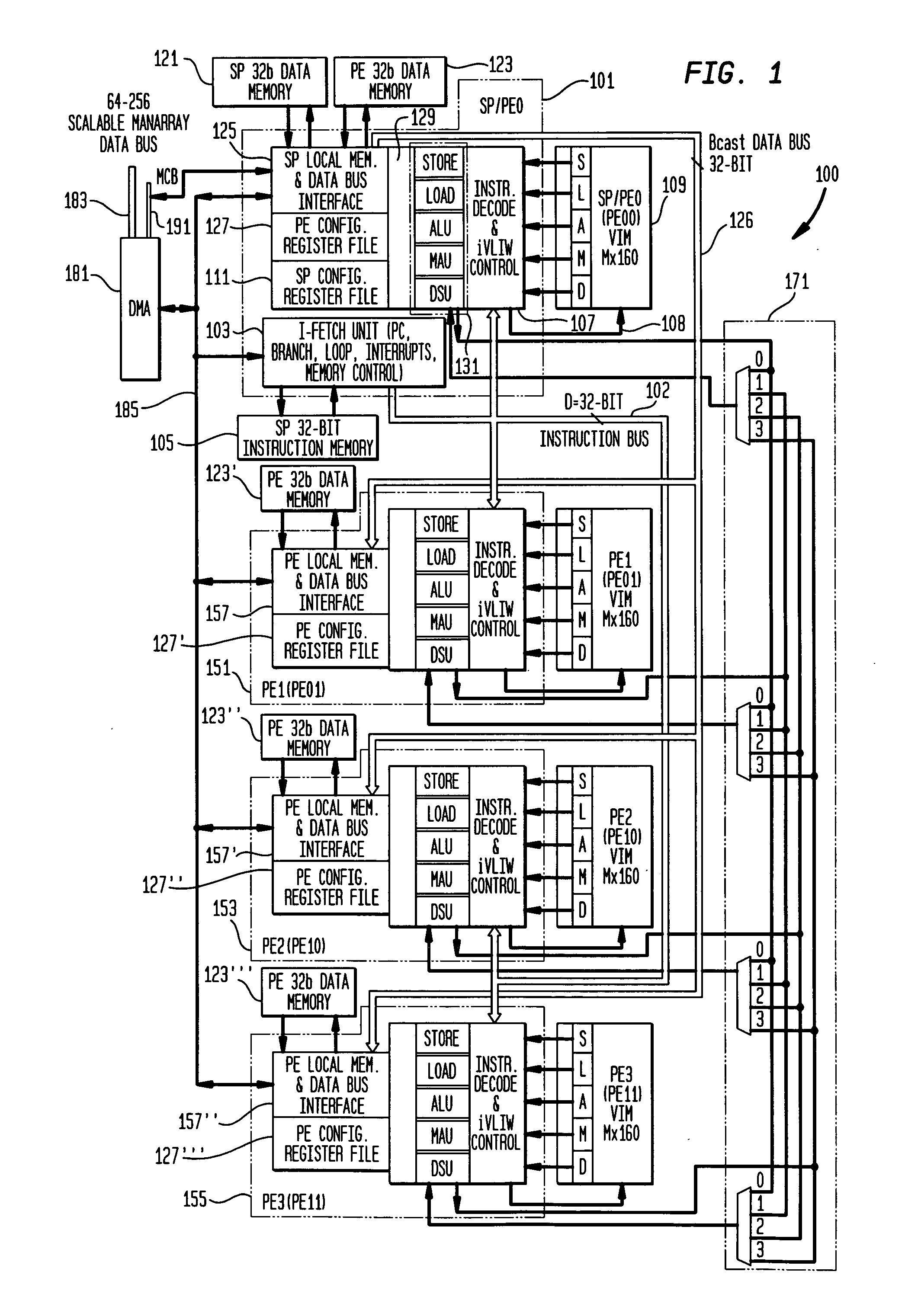 Methods and apparatus for scalable array processor interrupt detection and response