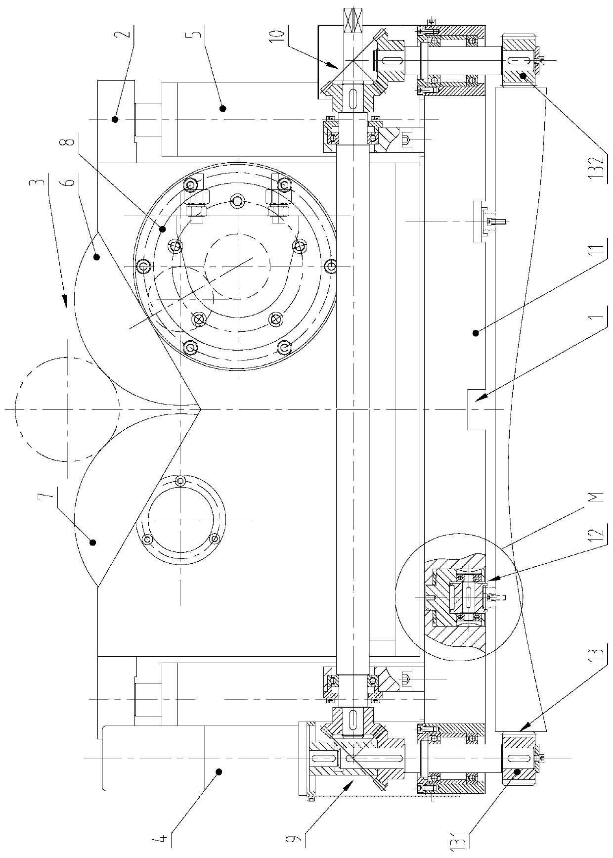 Drive device for circular bar correcting and detecting