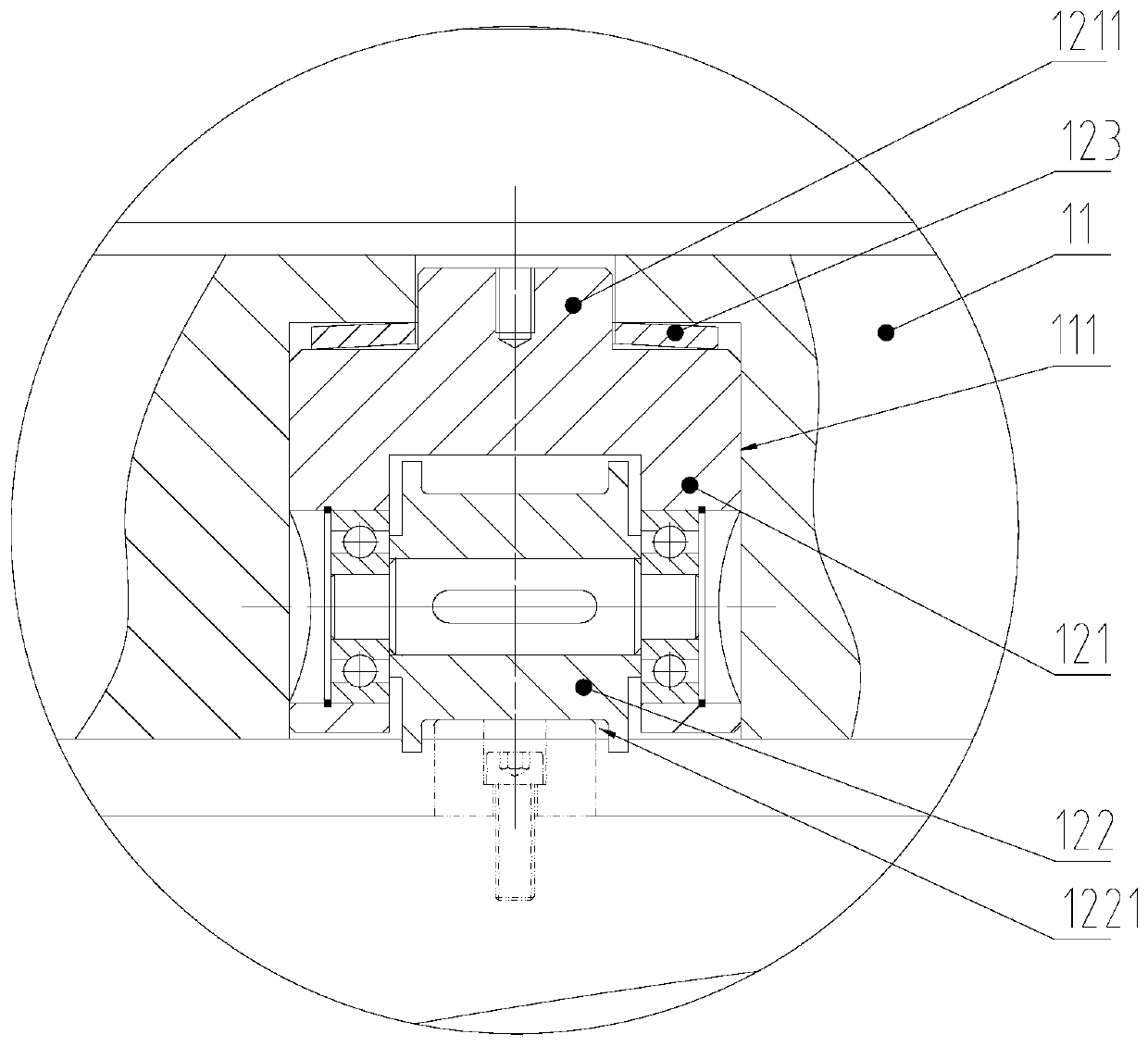 Drive device for circular bar correcting and detecting