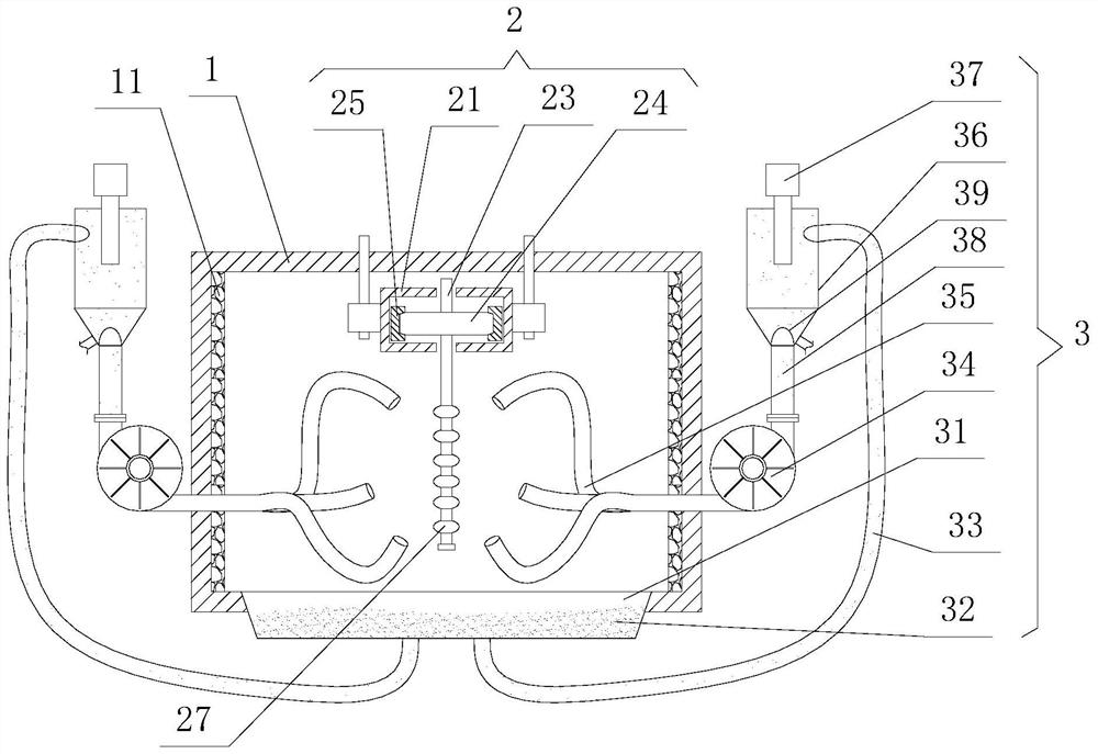 Sand blasting device for blade production