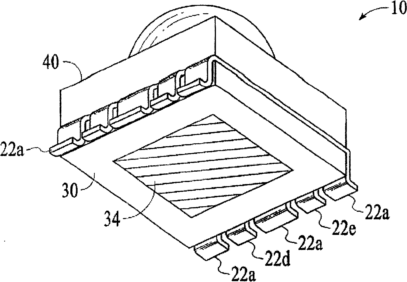 Composite leadframe LED package and method of making the same