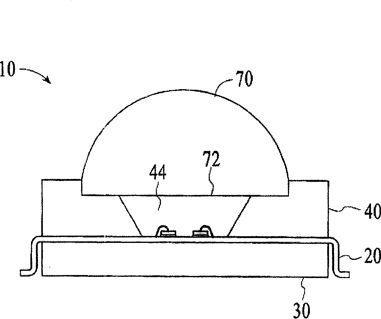 Composite leadframe LED package and method of making the same