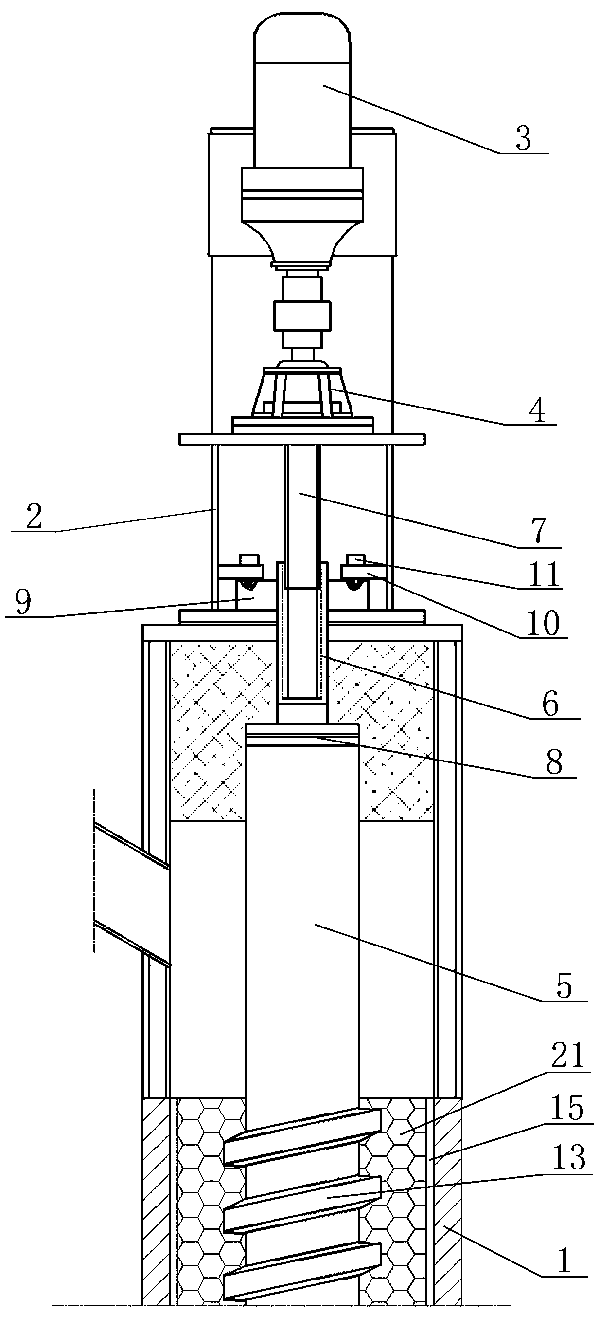 Reduction tank assembly with rotary stirring inner core structure for vertical reduction furnace