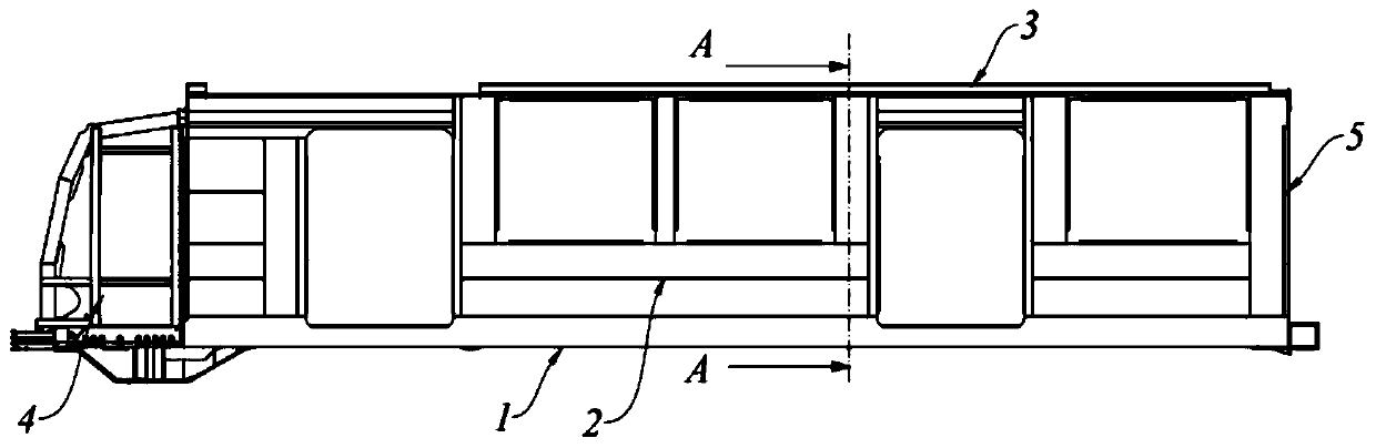 Head car body structure of high-floor tramcar