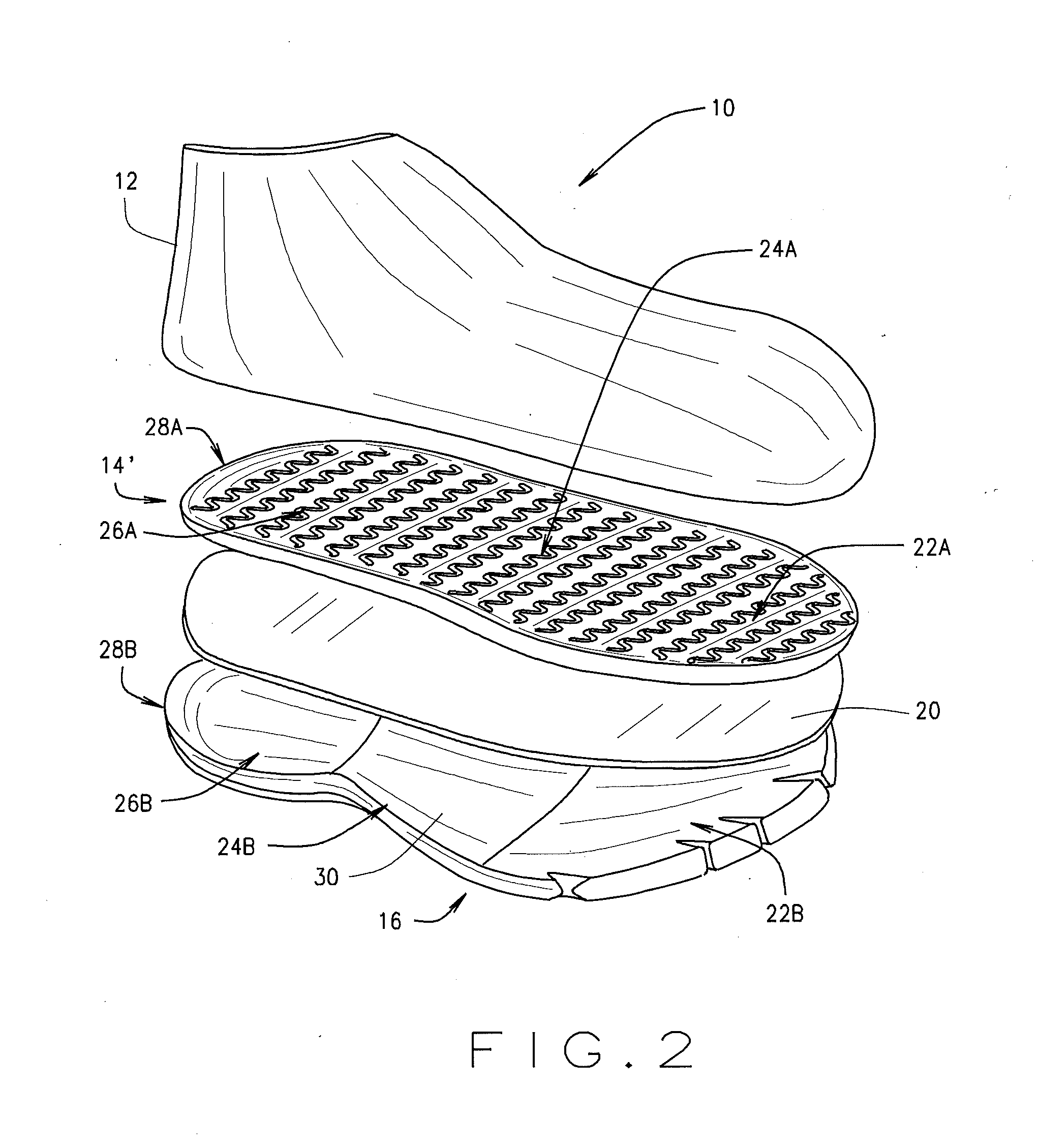 Footwear with integrated energy wave sockliner