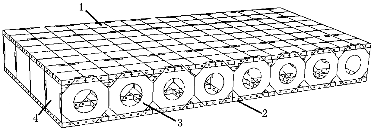 Emergency bridge structure capable of being quickly assembled and constructed and construction method thereof