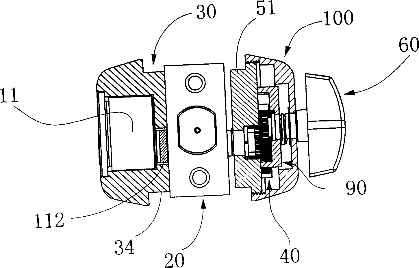 Safety attached door lock with high torsion and impact strength