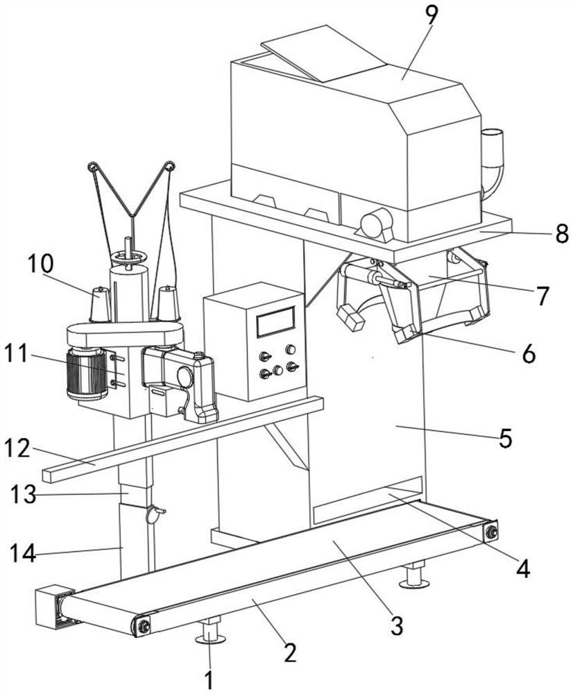 Rapid flour bagging equipment and working method thereof