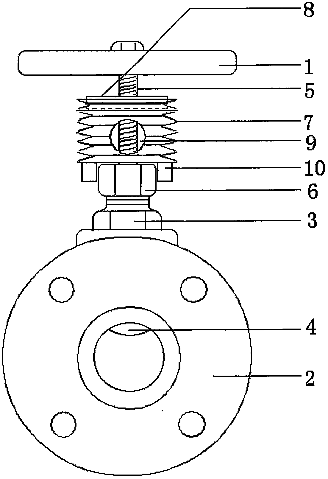 A gate valve capable of indicating opening and closing state and blocking liquid leakage