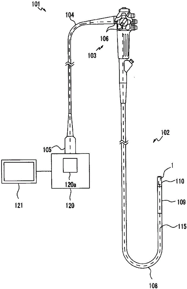 Optical unit and endoscope provided with optical unit