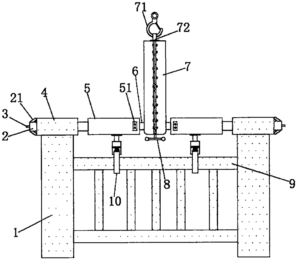 Anti-collision guardrail lifting appliance for bridge construction