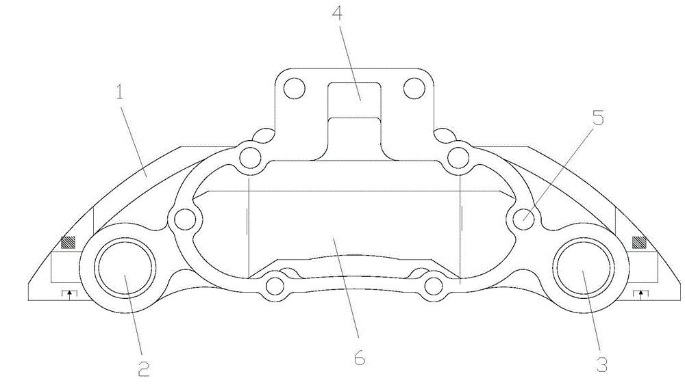Iron-type coated-sand casting disc brake caliper body and producing method thereof