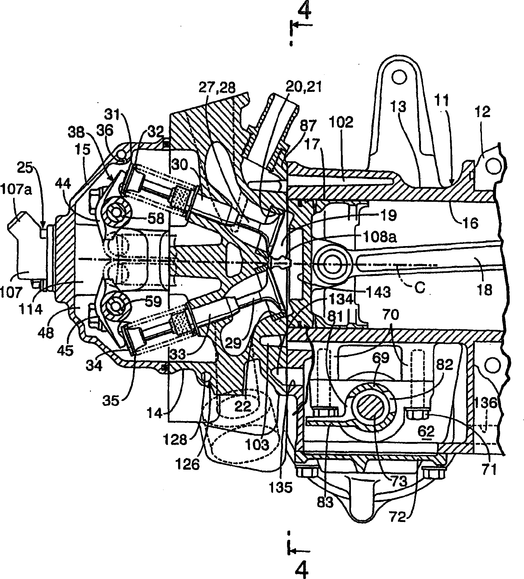 Four-stroke engine