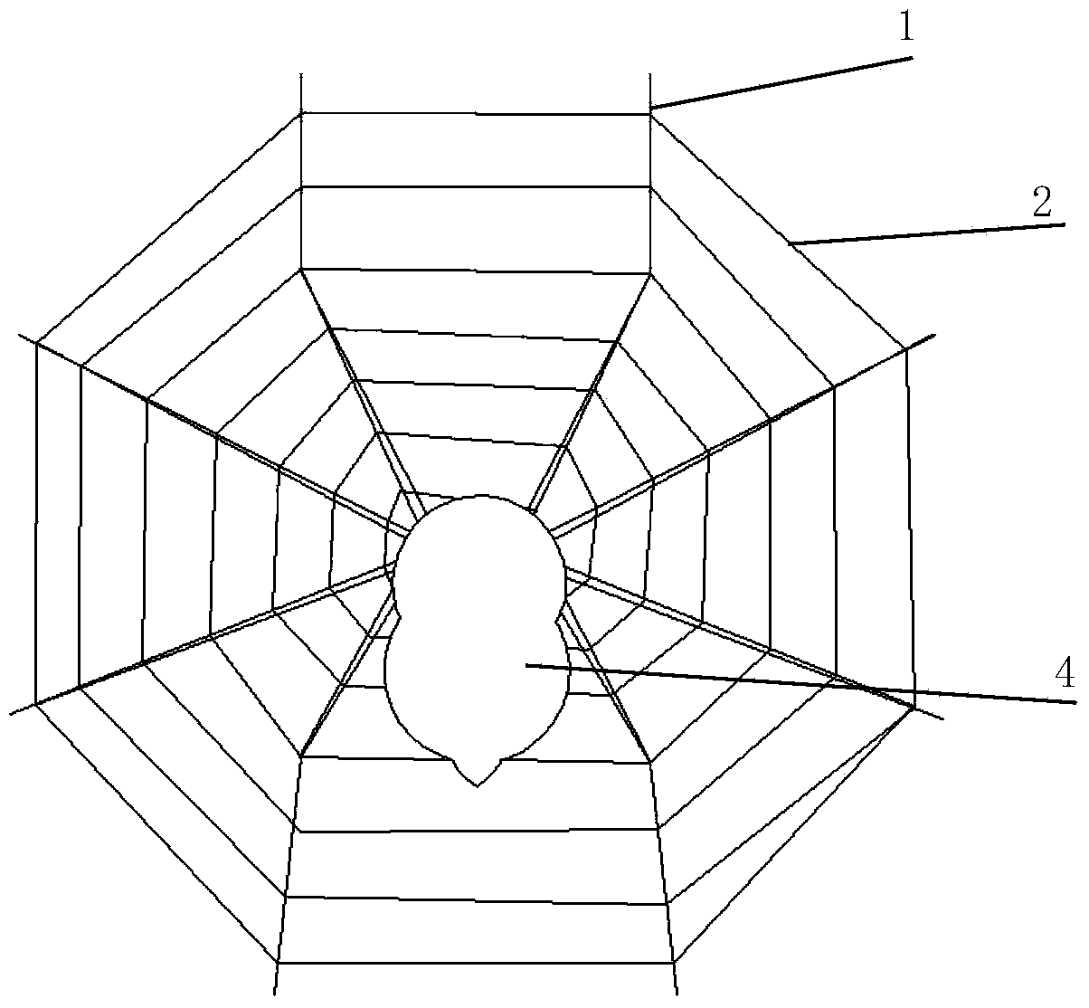Fabricating method of cobweb-shaped alarm net