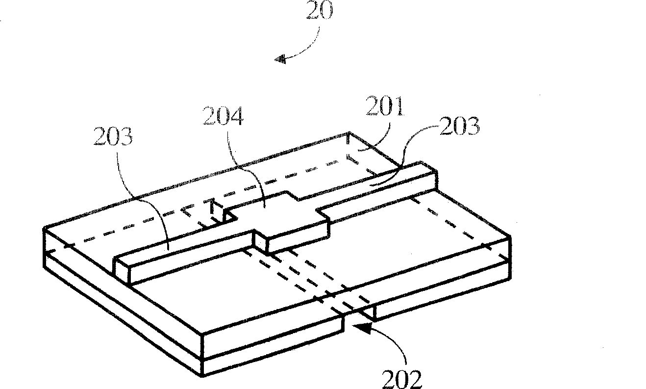 Transmission line for cross groove structure