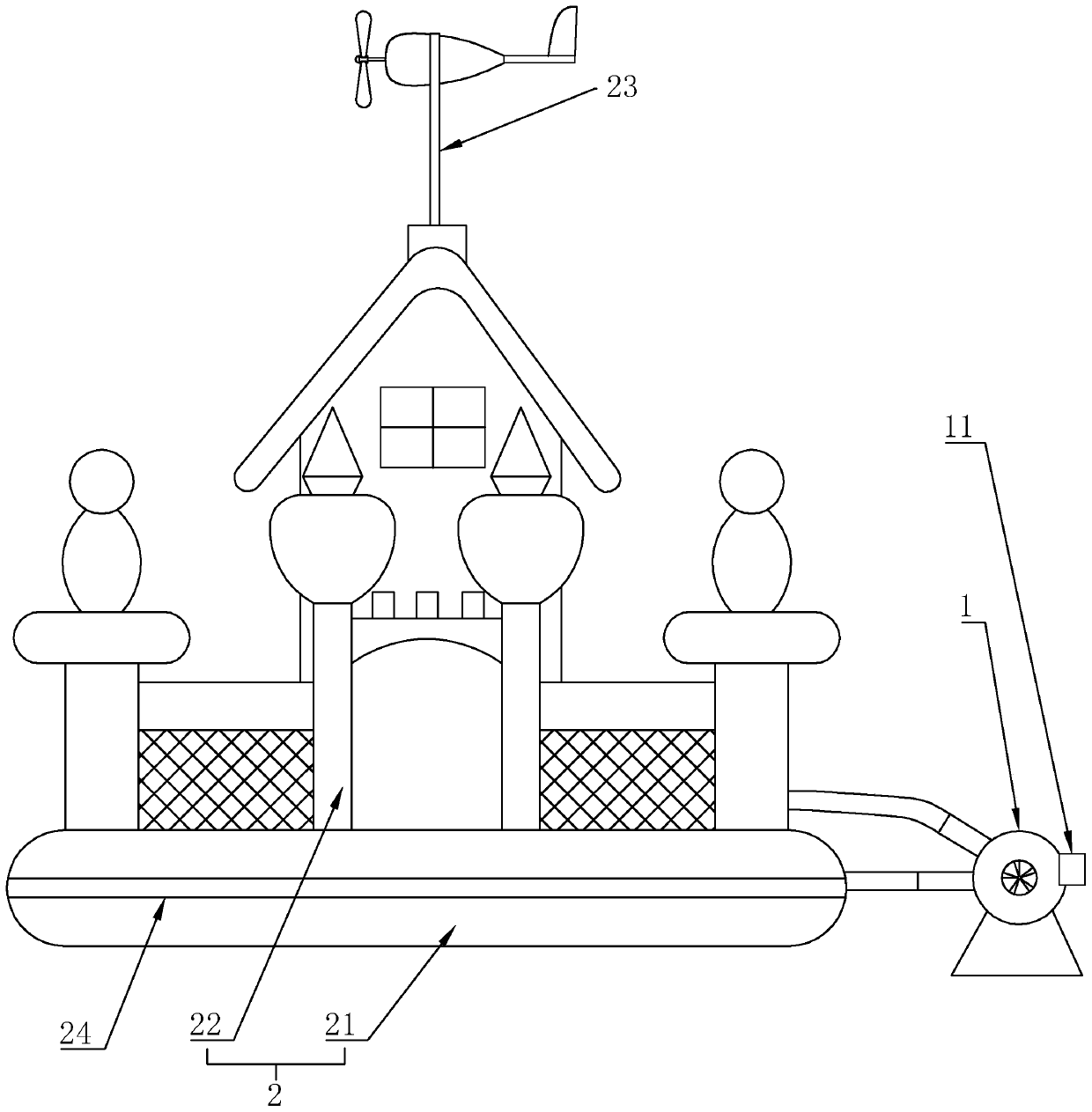 Intelligent wind-resistant bouncy castle