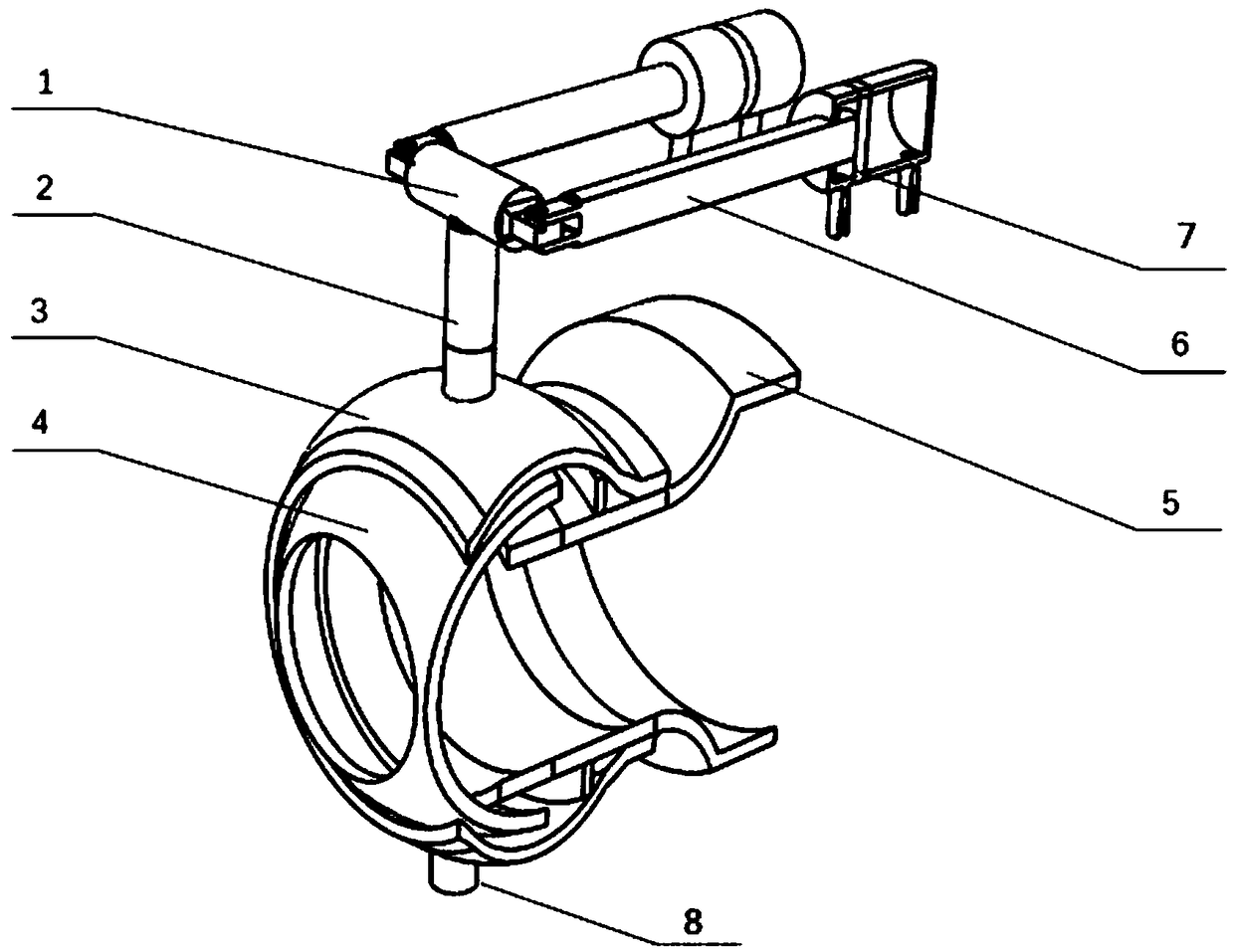 Spherical vector nozzle device adopting dual hydraulic symmetrical system