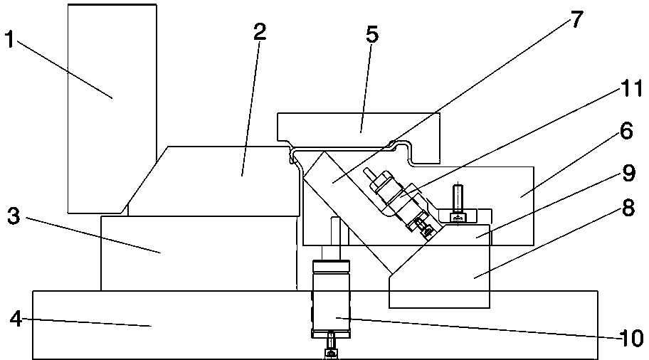 Fixed support type sheet metal negative angle forming die