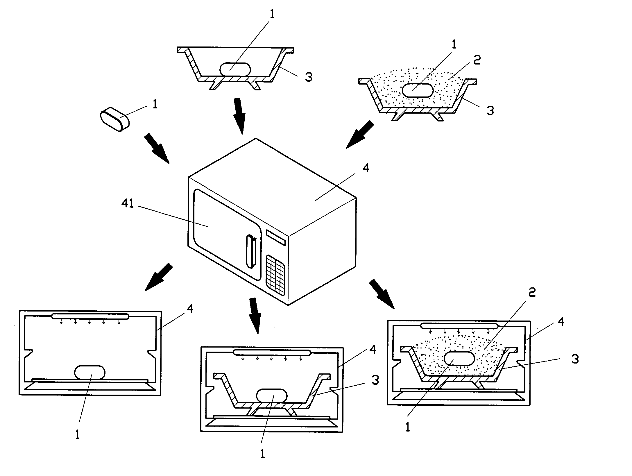 Manufacturing process using microwave for thermal debinding