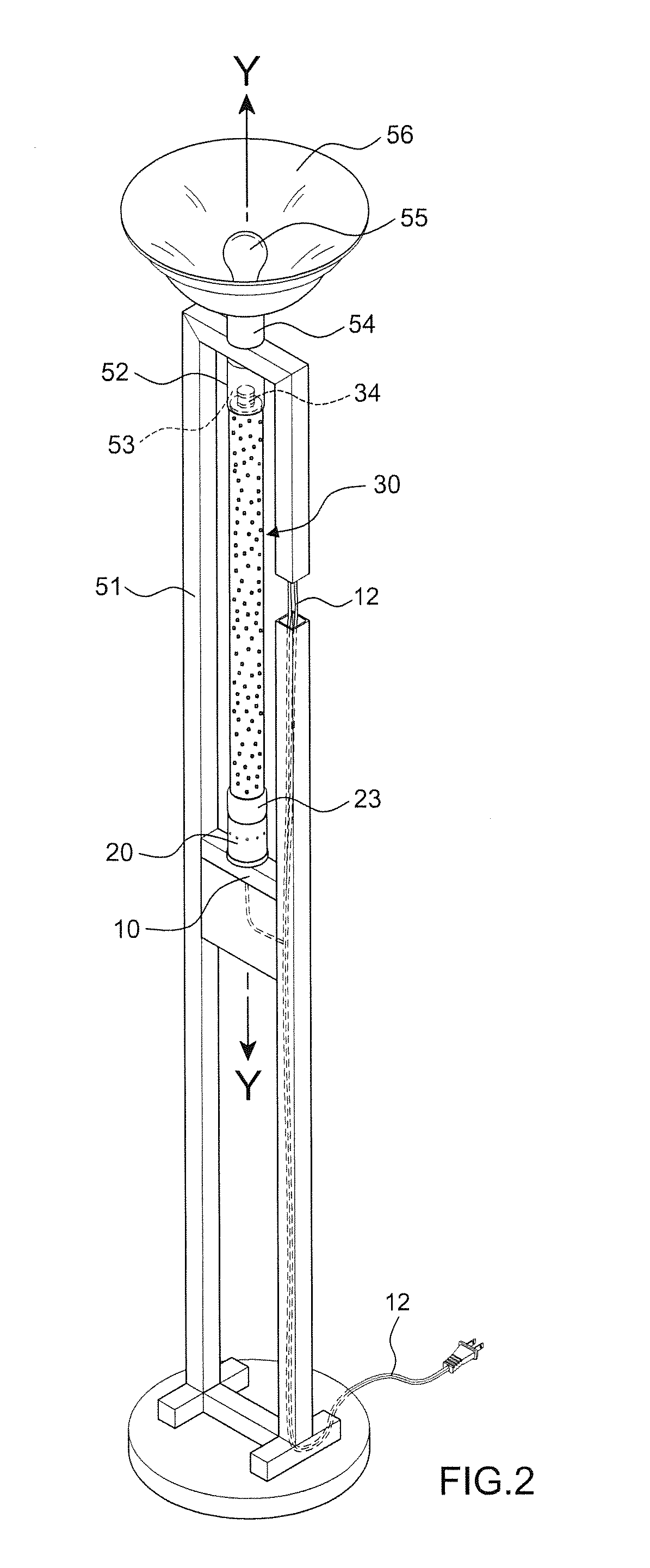 Structure of a liquid motion lamp with isolated heating device