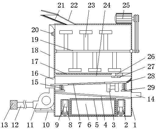 Granulated-feed mixing device for animal husbandry