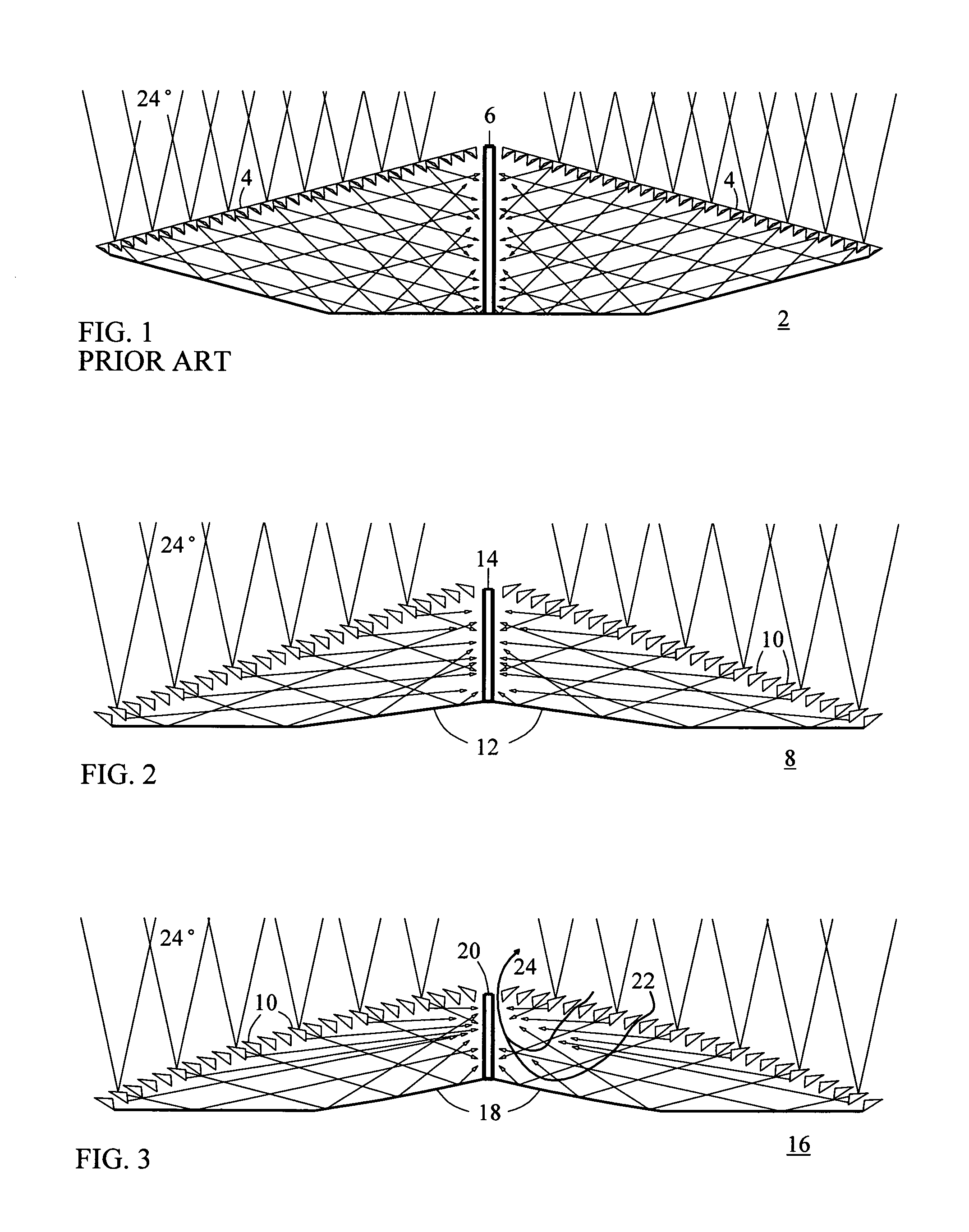 Solar concentrating wedge, compact and ventilated