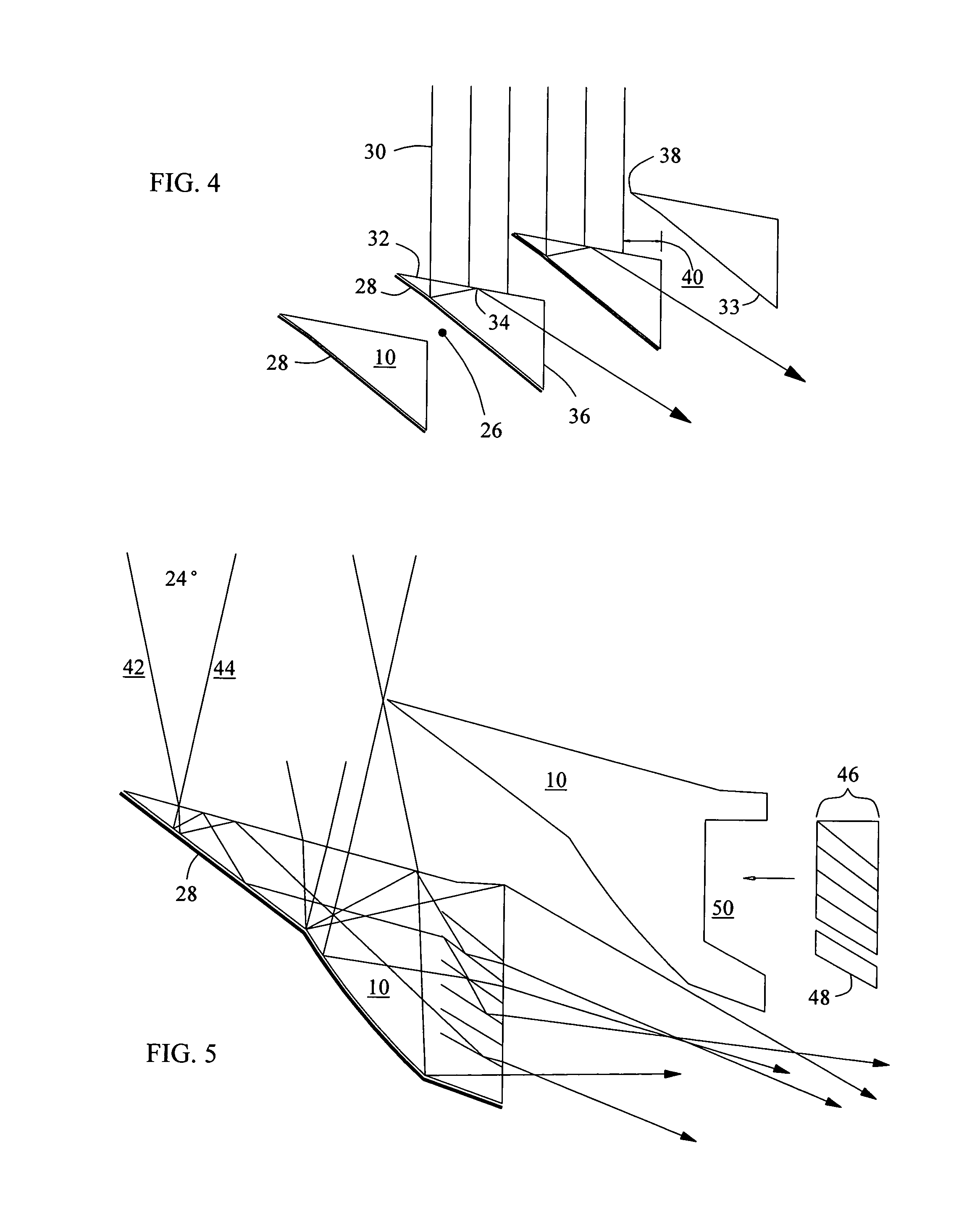 Solar concentrating wedge, compact and ventilated