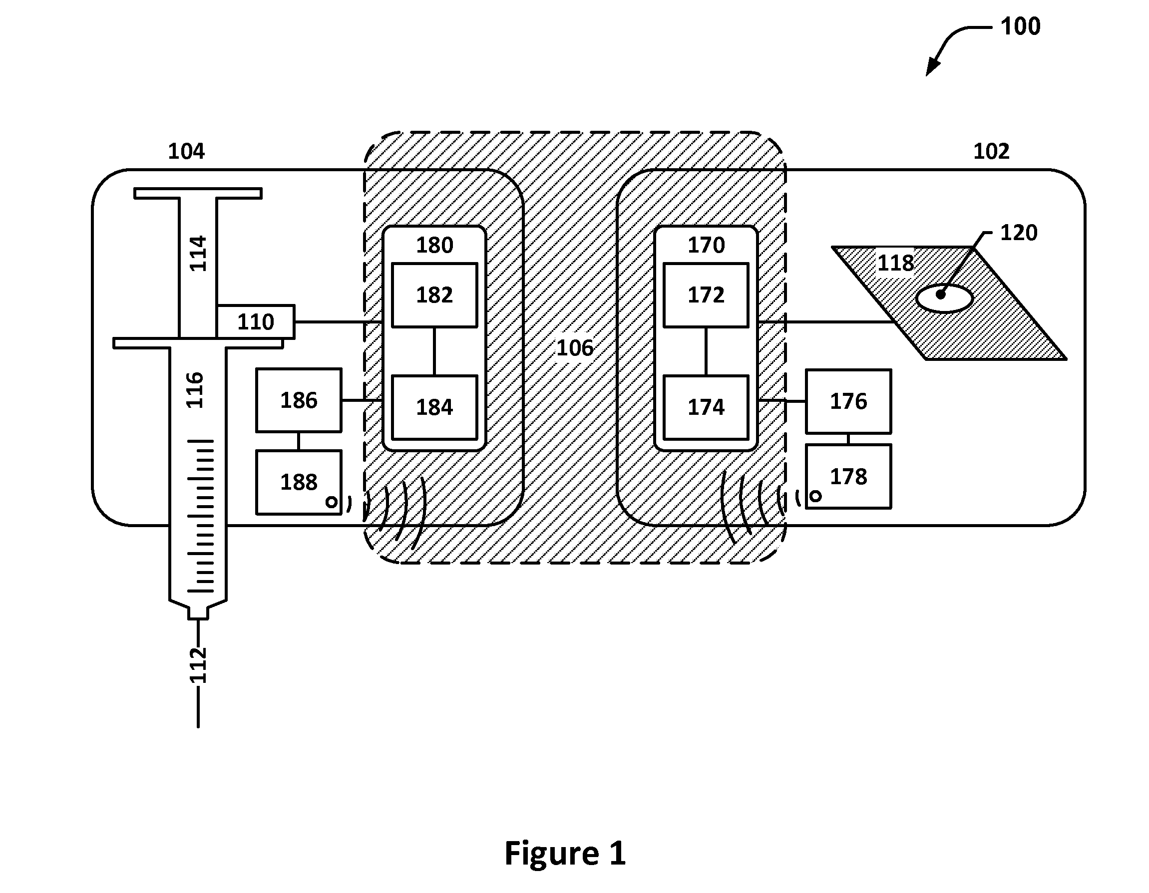 Subcutaneous injection system with adhesive injection site indicator
