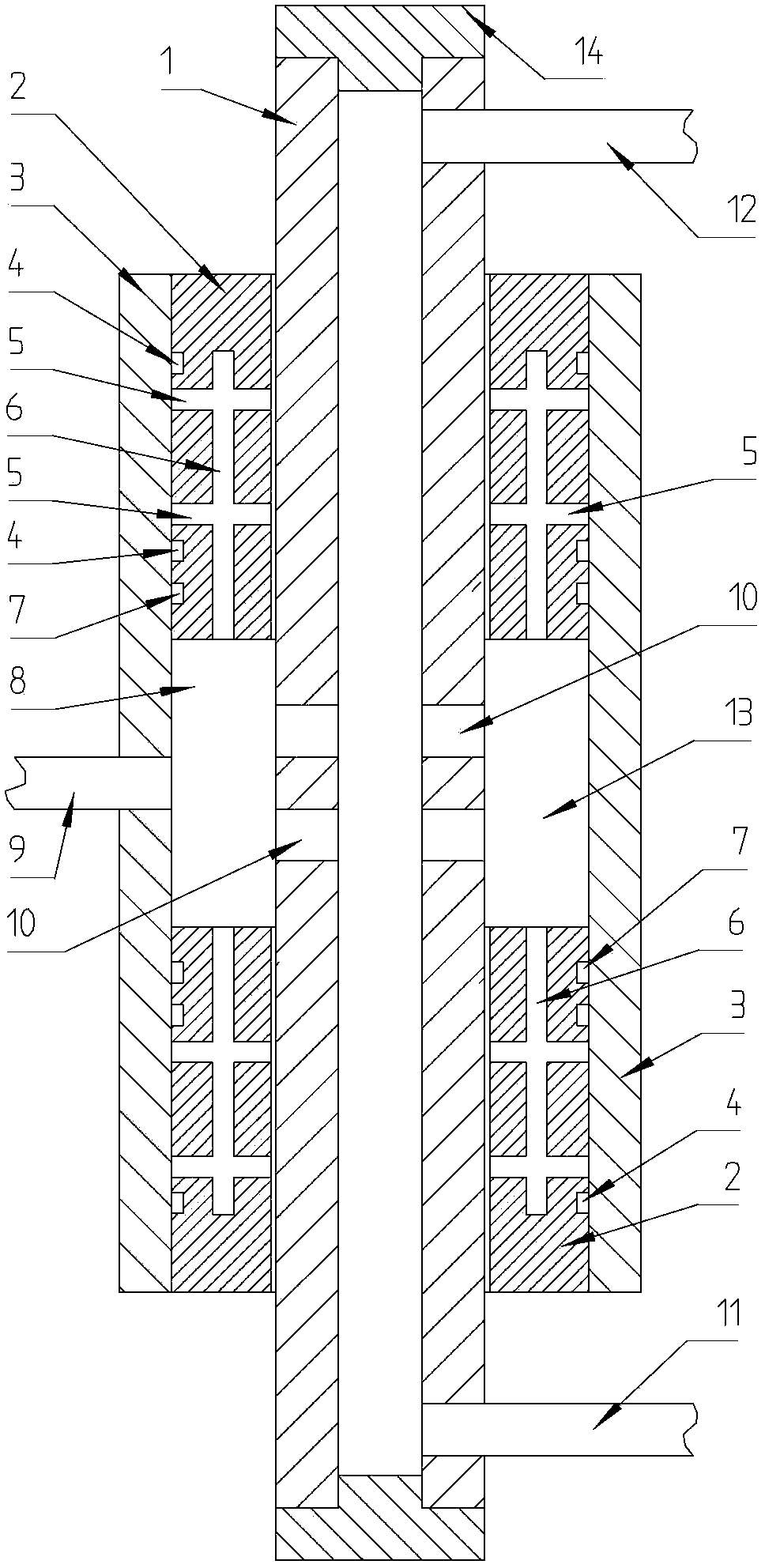 Rotary air supply device capable of supplying air in series