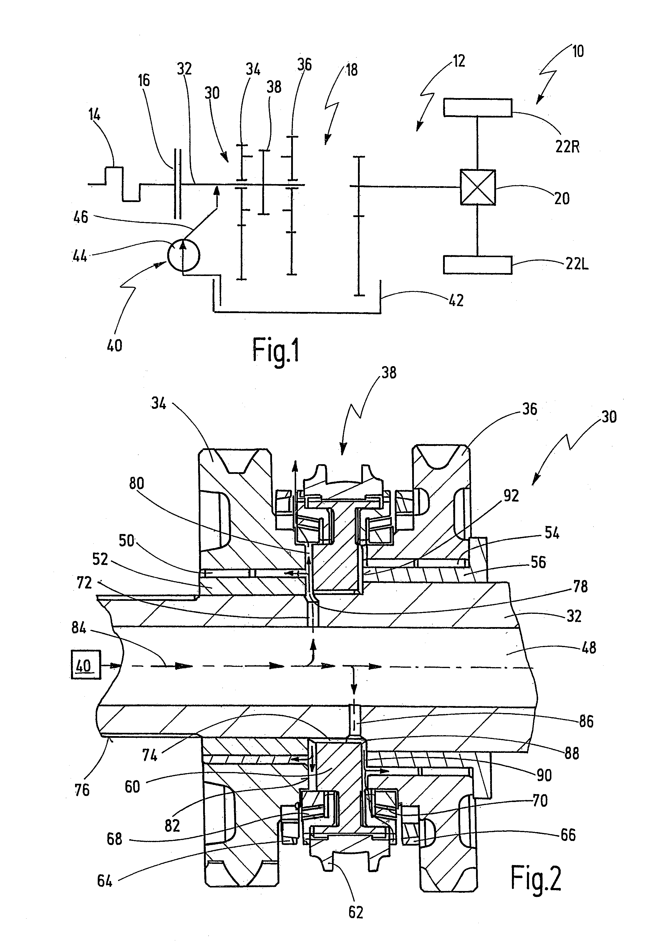 Shaft arrangement for a transmission