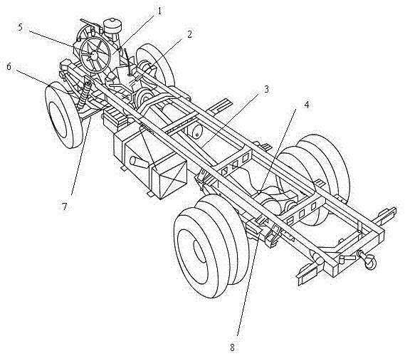 Motor vehicle chassis teaching real-training device