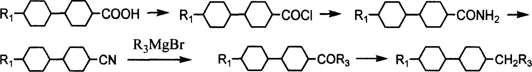 Method for preparing bis cyclohexane monomer liquid crystal using grignard reaction