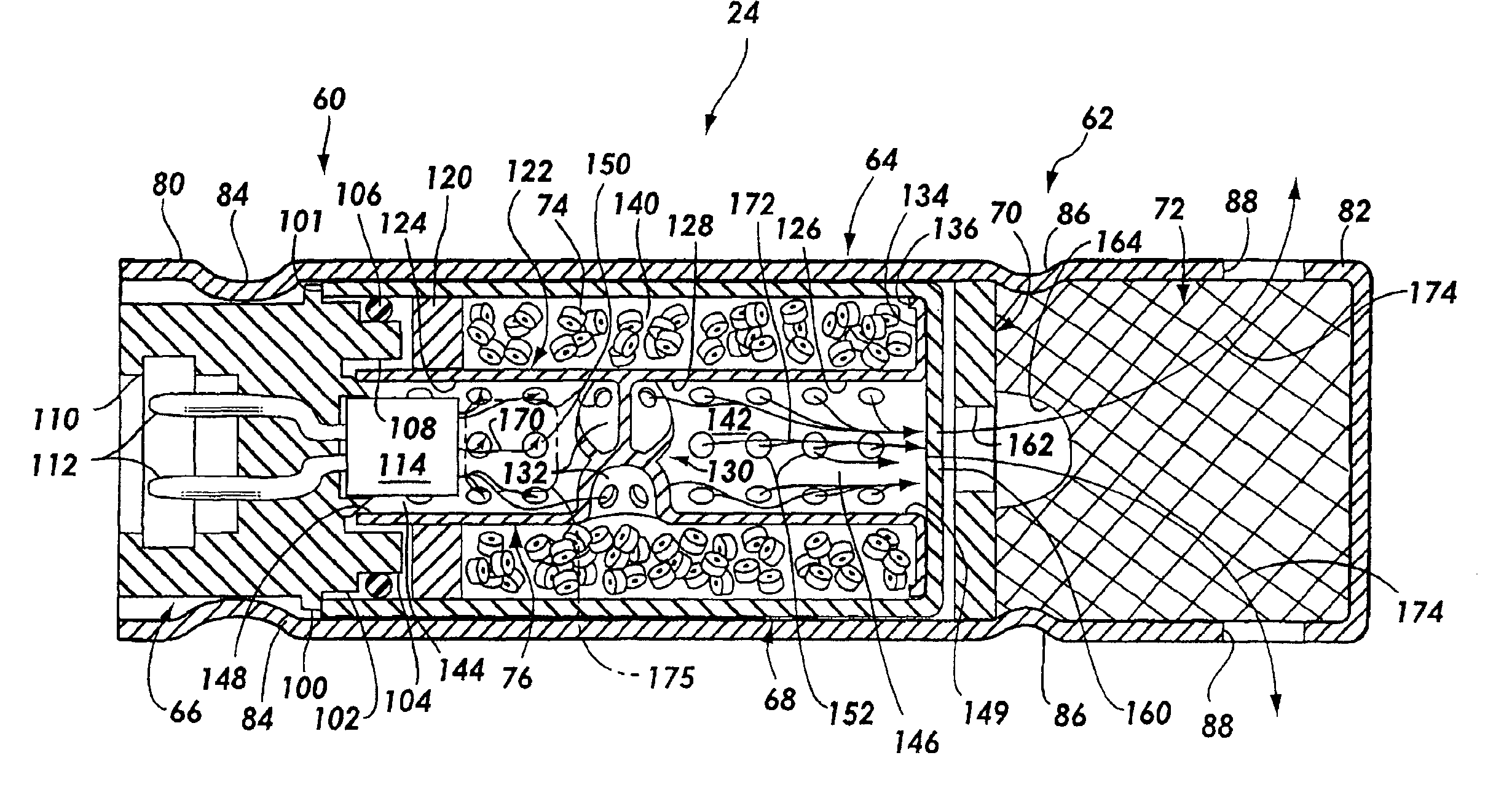 Pyrotechnic inflator for a vehicular airbag system