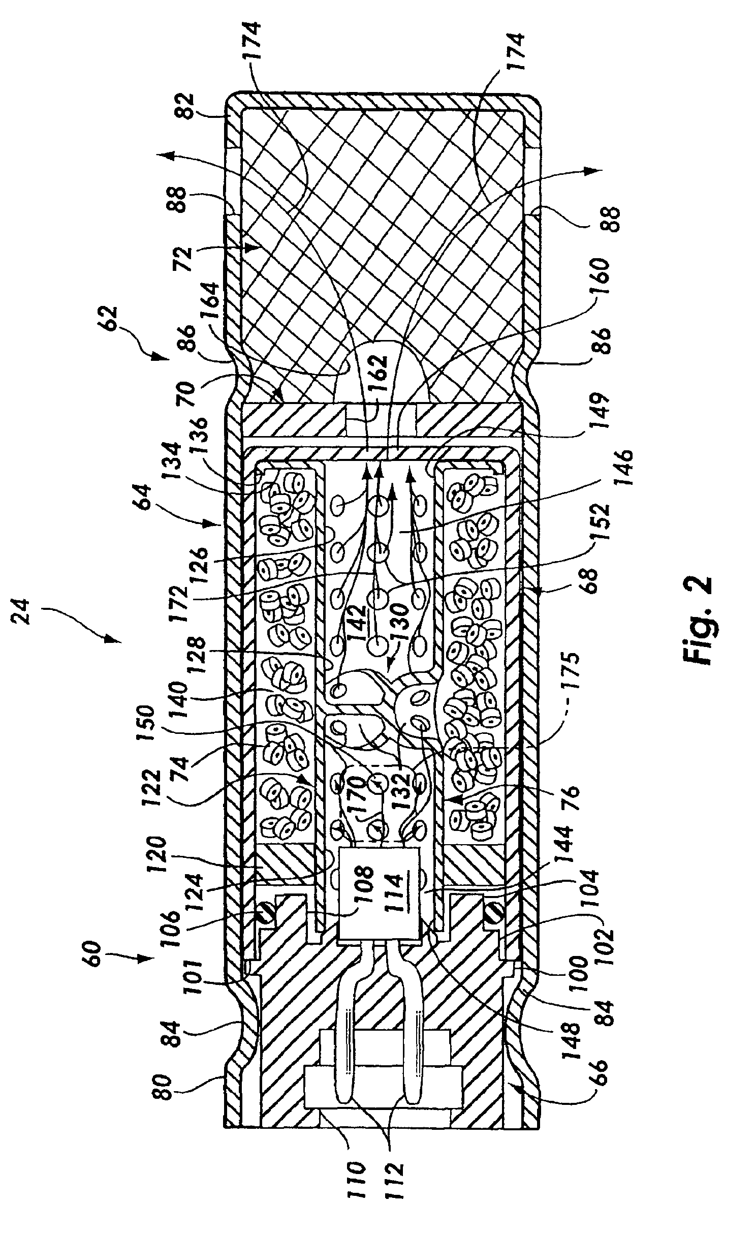 Pyrotechnic inflator for a vehicular airbag system