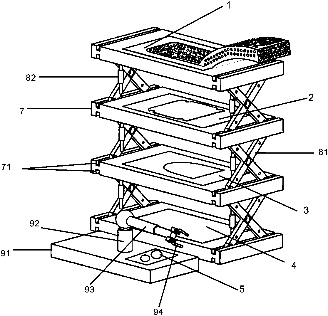 Craniotomy training device having interlayer positioning putting device