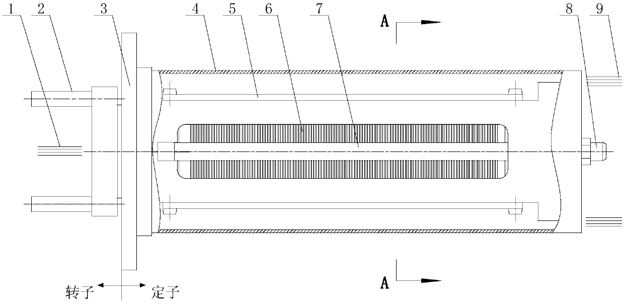 High-efficiency cooling structure for high-speed conductive slip ring