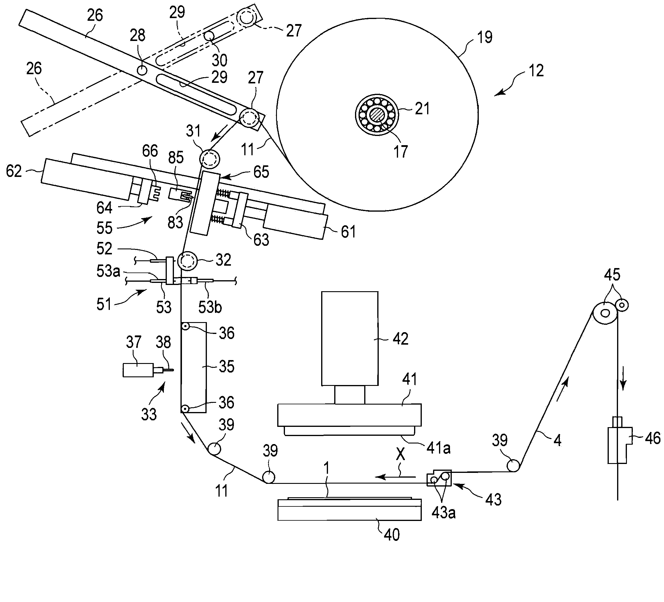 Supply device for tape member, applying device for adhesive tape and supply method for tape member