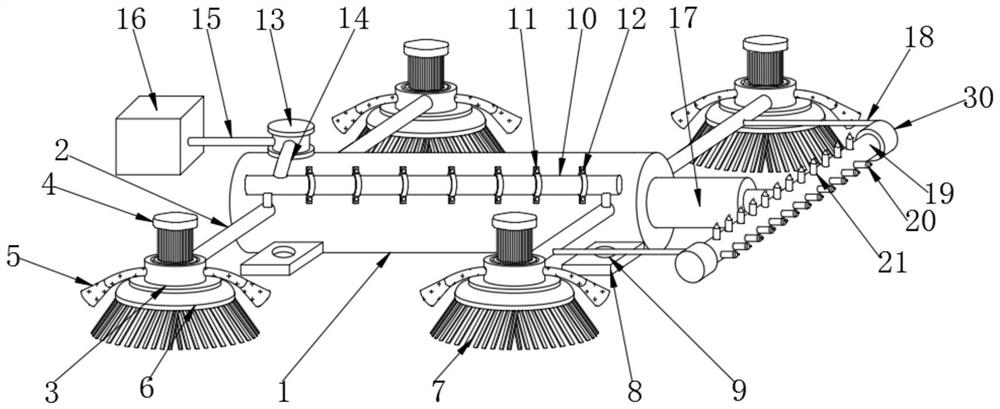 An improved road scrubbing device for sanitation lanes