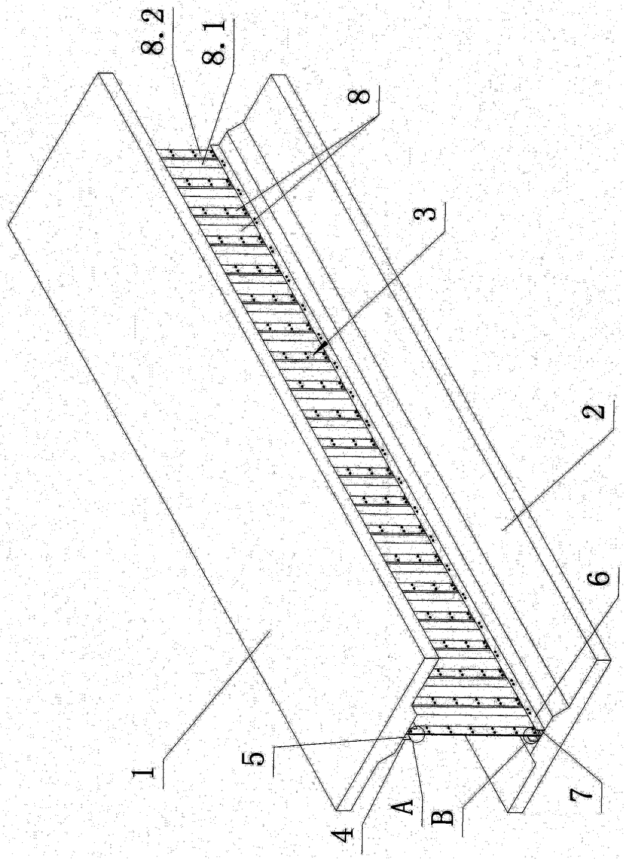 Corrugated plate type I-shaped structural beam and its construction method