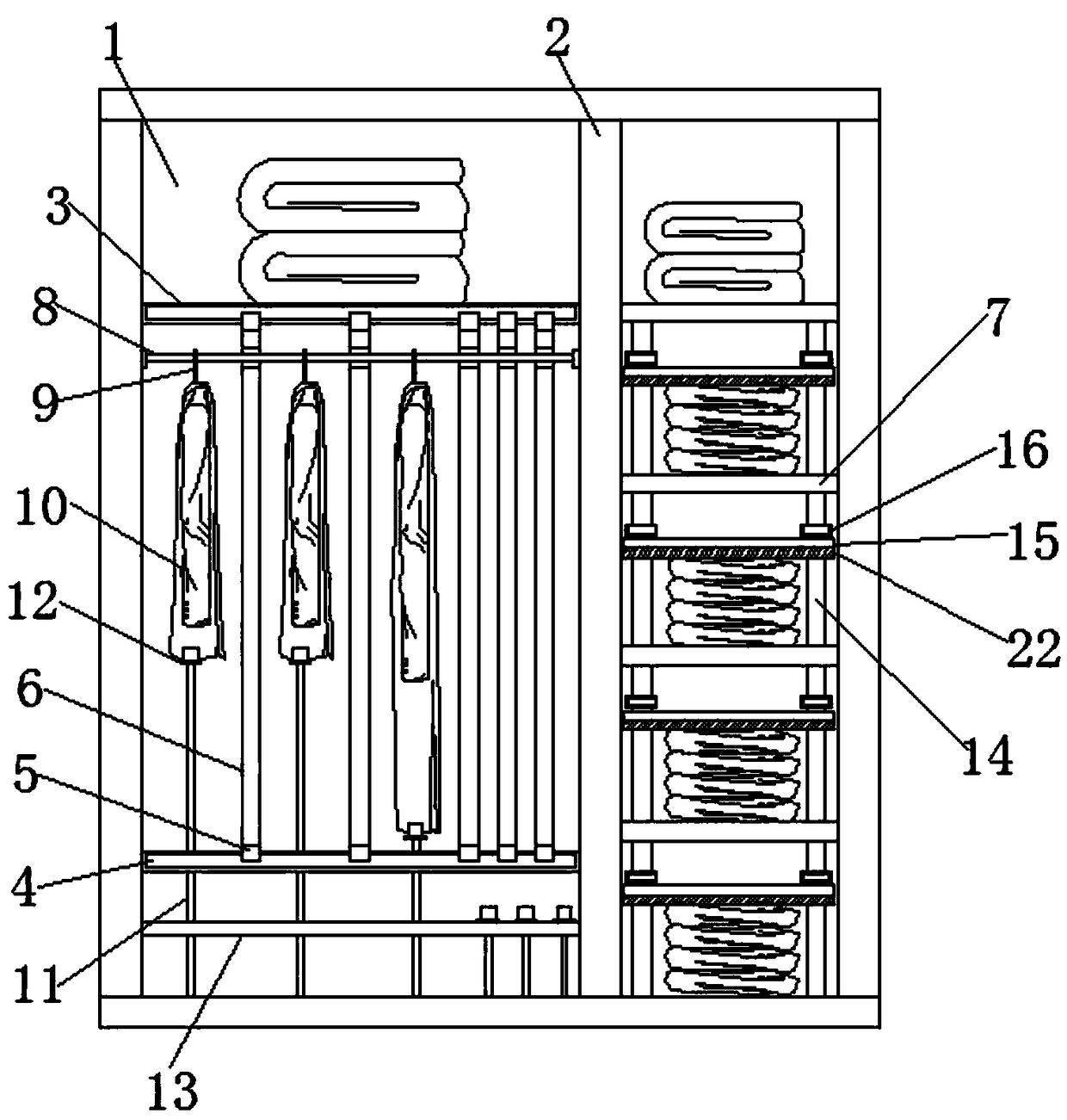 A push-pull type household wardrobe capable of fixing clothes